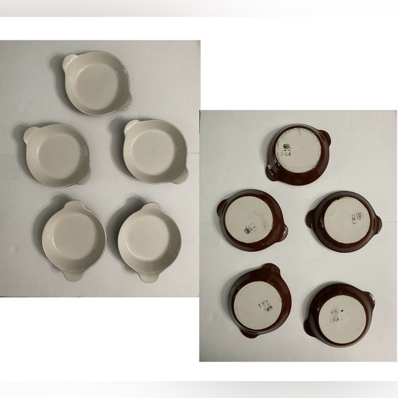 Vintage Hall Pottery 434 Baking Dishes, set of 5, brown